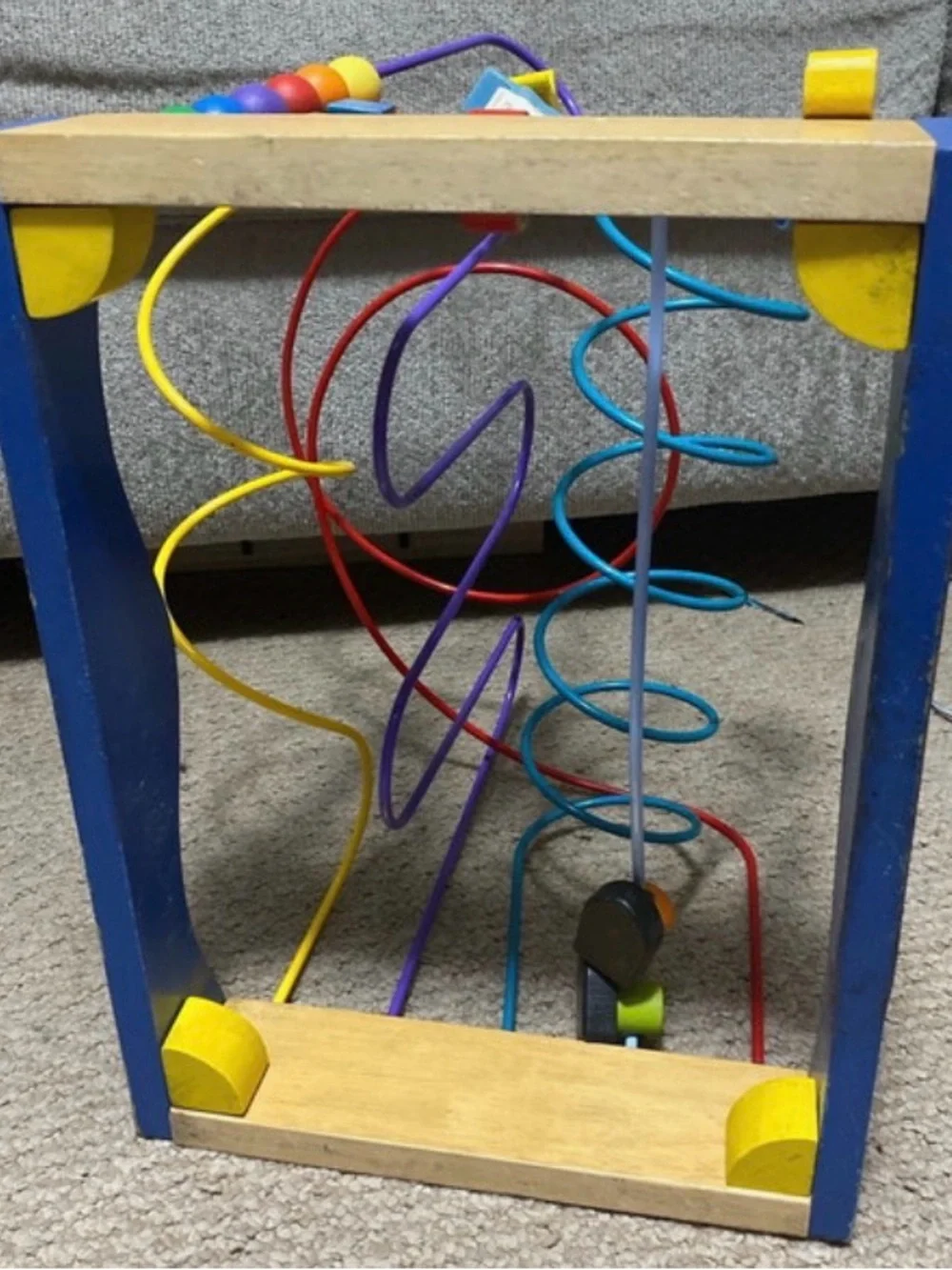Wooden Multi-Track Bead Maze Activity Center - Multicolor